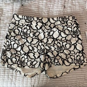 Express Black & white lined lace shorts, size 2. Perfect condition